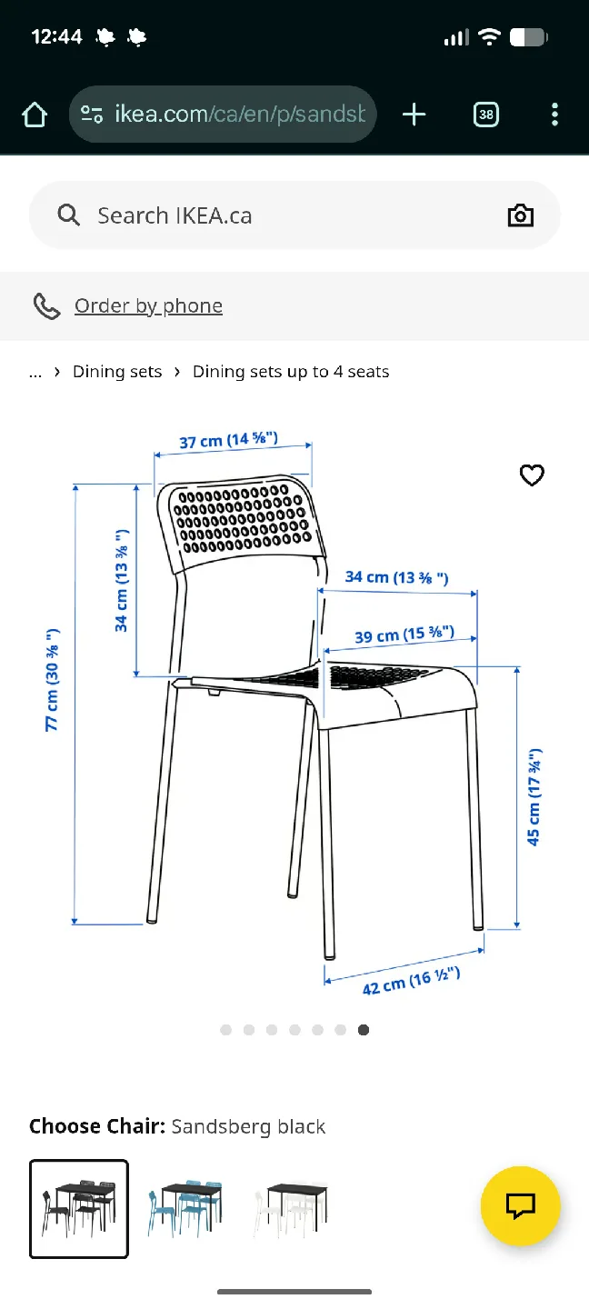 IKEA Black Chair and Table Set image indicator(9)