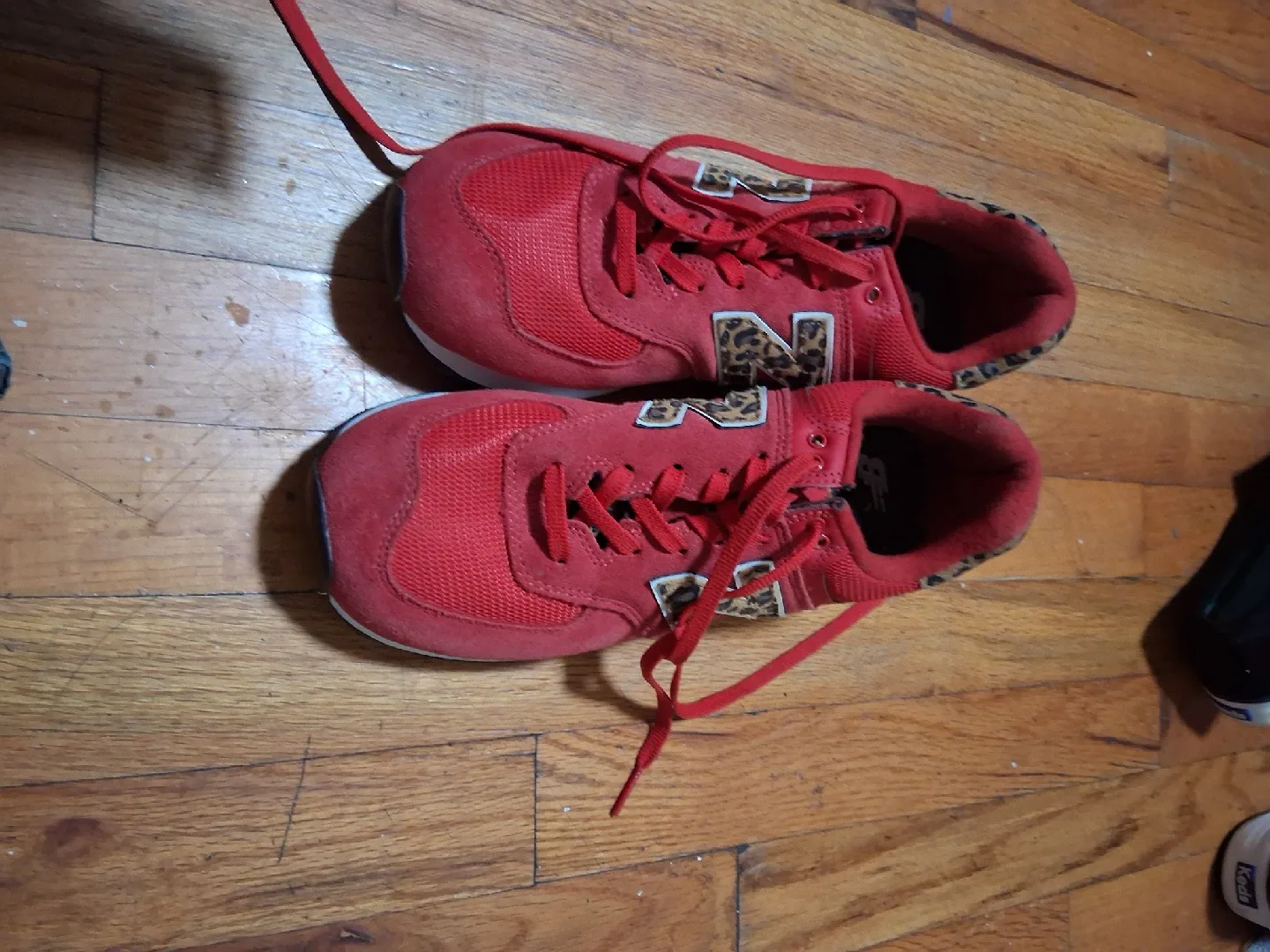 New Balance 574 Red Leopard Sneakers image indicator(2)