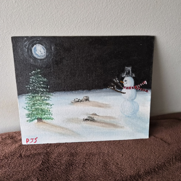 Snowman Hand Painted Cardstock Canvas cardstock, Canvas - photo 2