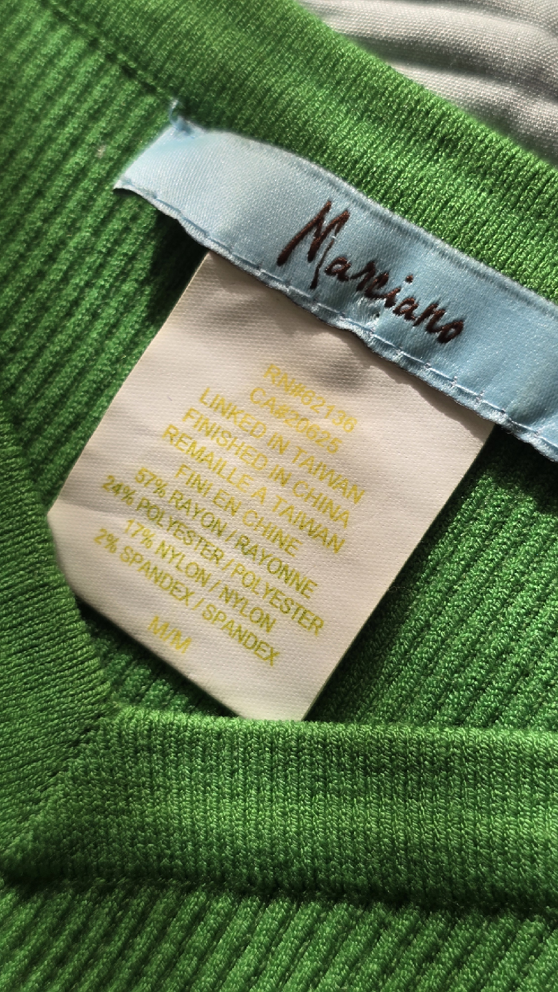 Mariano Green Ribbed Dress - Size M/M - photo 3
