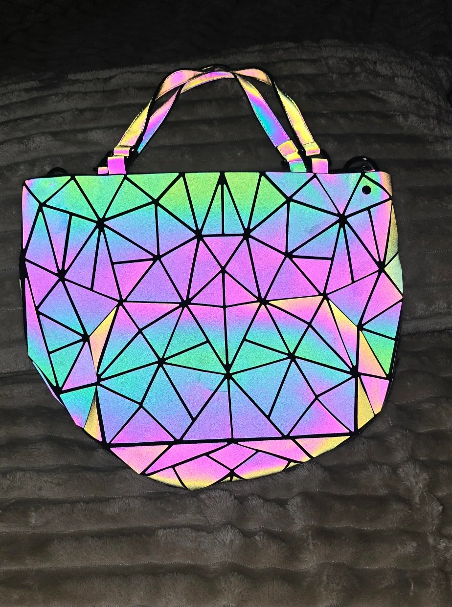 Geometric Reflective Tote Bag + Wallet thumbnail