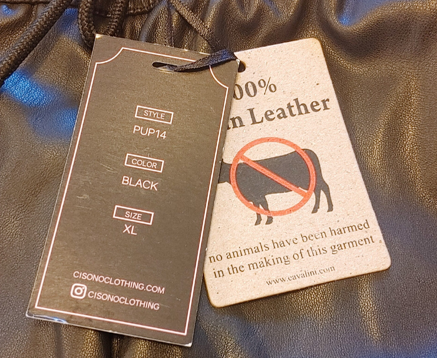 Ci Sono Black Vegan Leather Pants - Size XL - photo 4