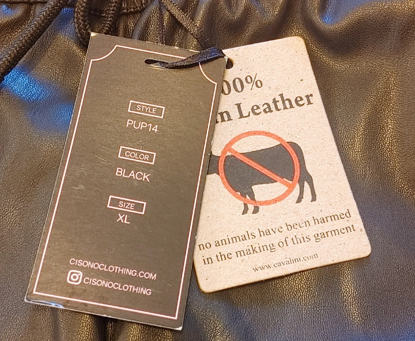 Ci Sono Black Vegan Leather Pants - Size XL image indicator(4)