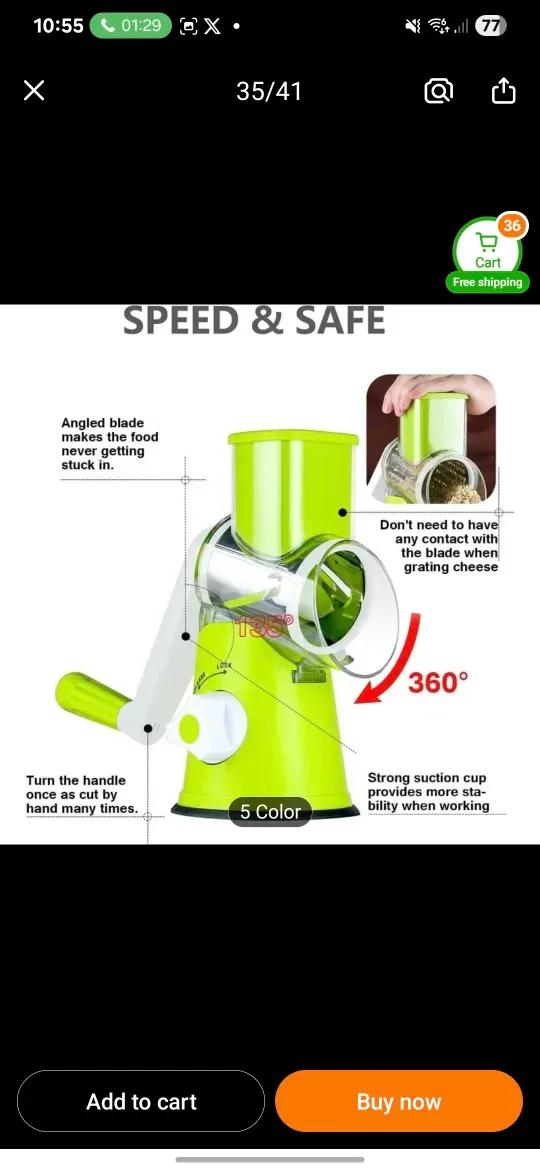 Vegetable/cheese Slicer Shredder Grater image indicator(5)