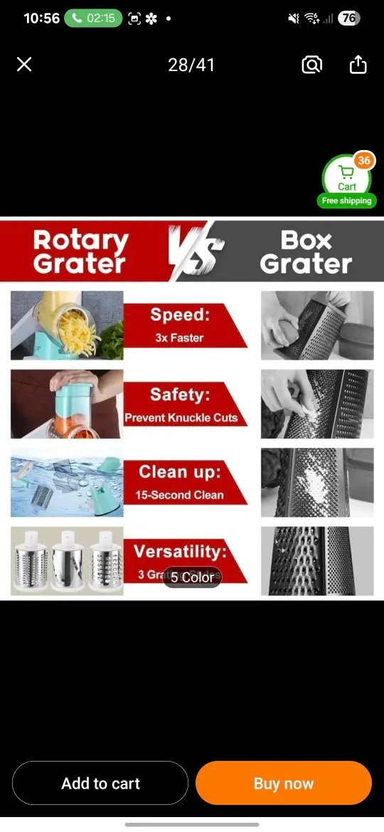 Vegetable/cheese Slicer Shredder Grater image indicator(10)