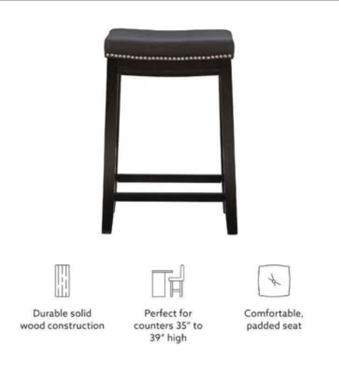 Linon Counter Height Stools - Set of 2 - photo 5