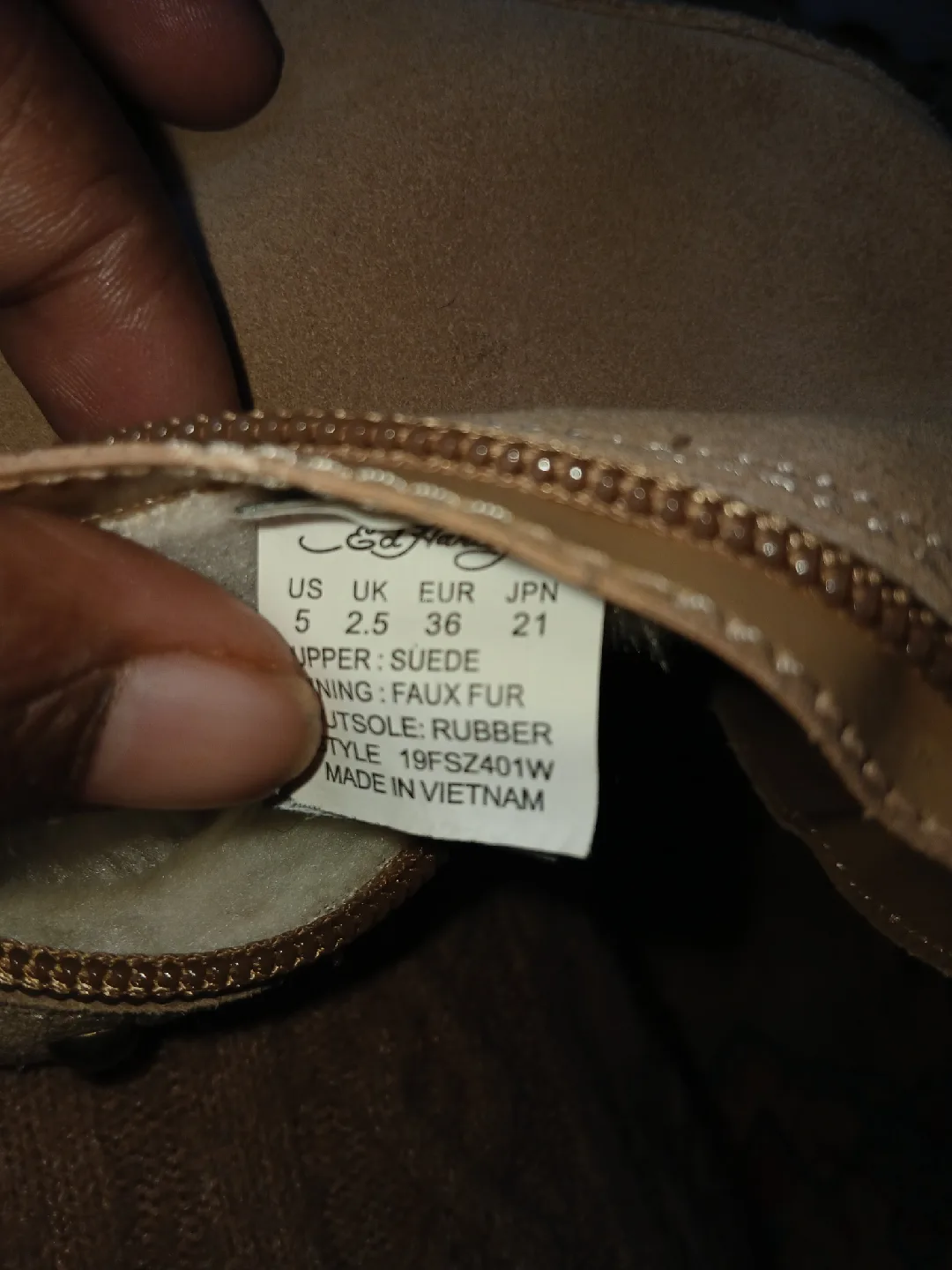 Ed Hardy Beige Suede Boots with Skull Design image indicator(6)