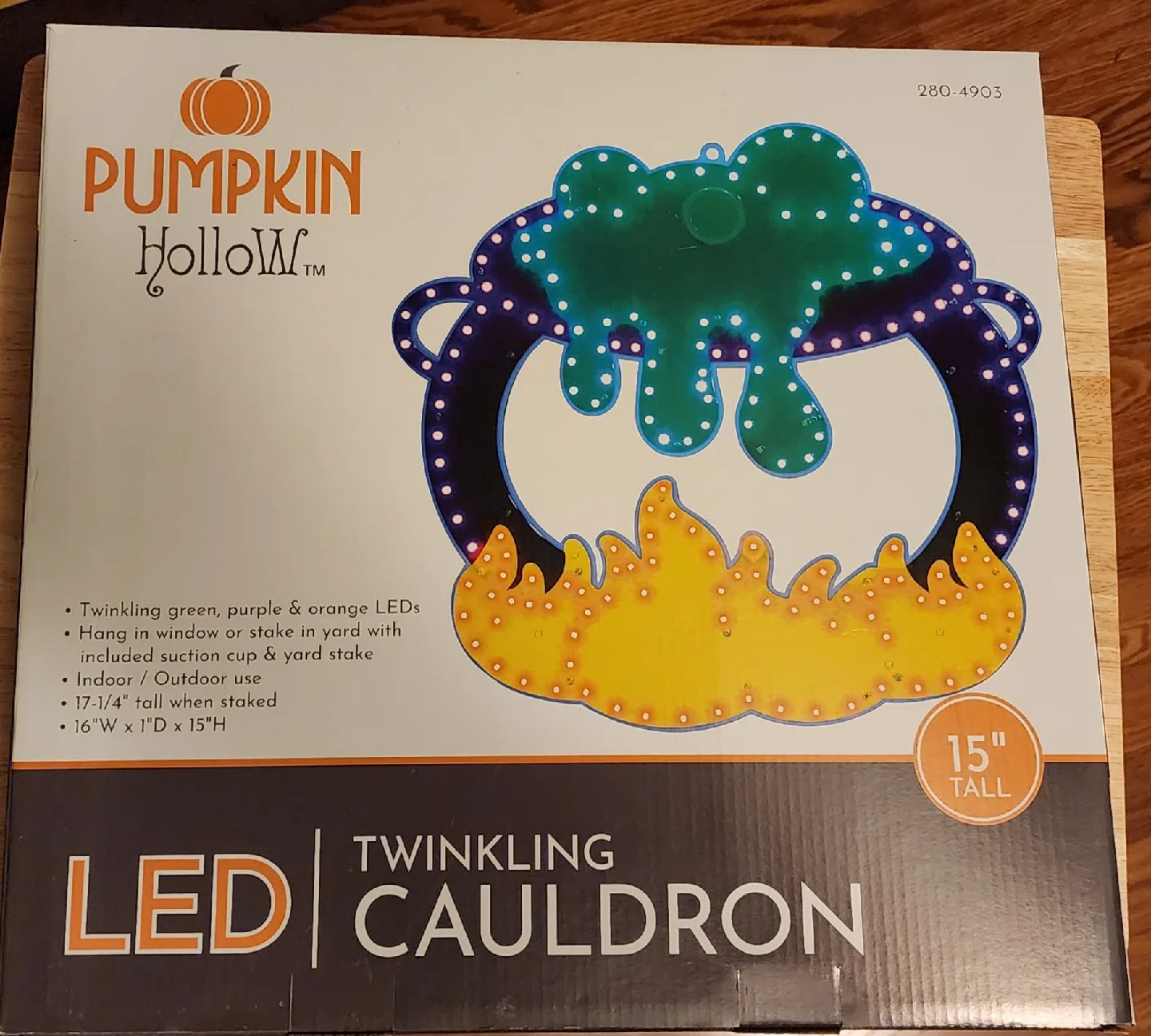 Pumpkin hollow LED twinkling cauldron