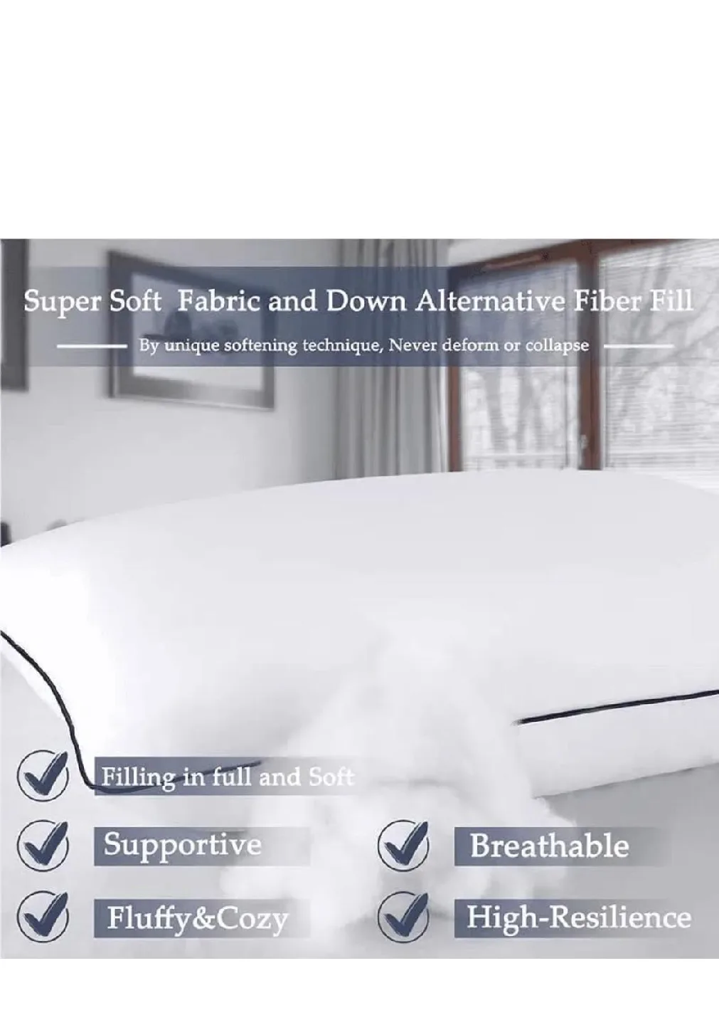 Luxury Hotel Quality Bed Pillows - 2 Pack image indicator(4)