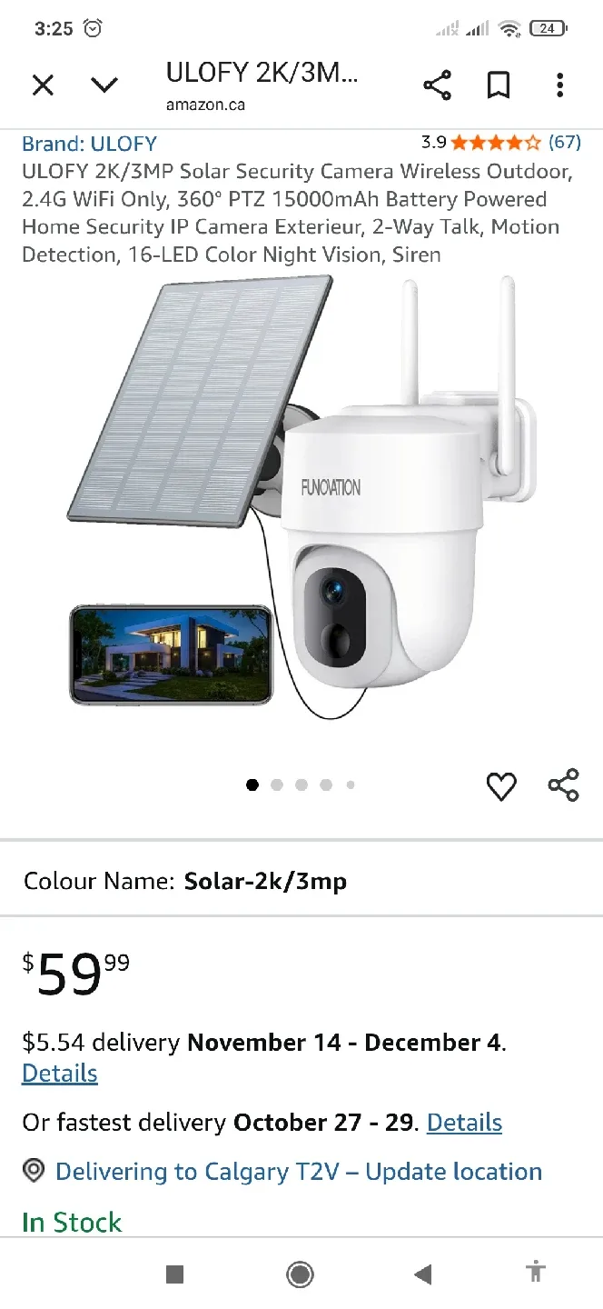 FUNOVATION Outdoor Security Camera - Wireless & Solar Powered image indicator(2)