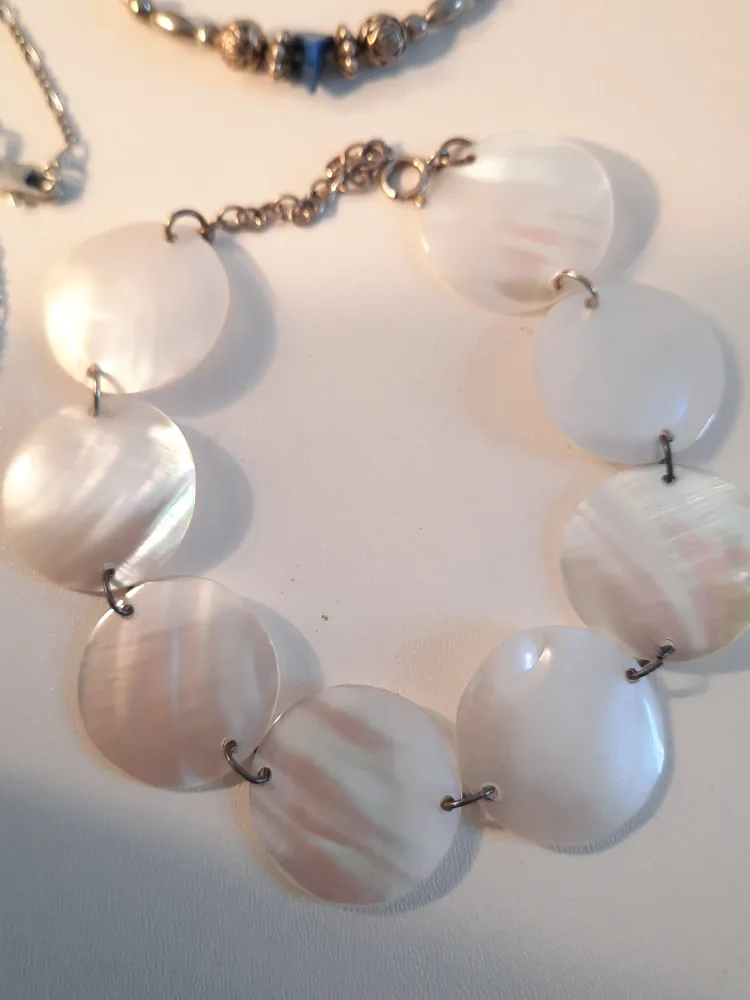 Necklace Lot: Black, White, Silver image indicator(7)