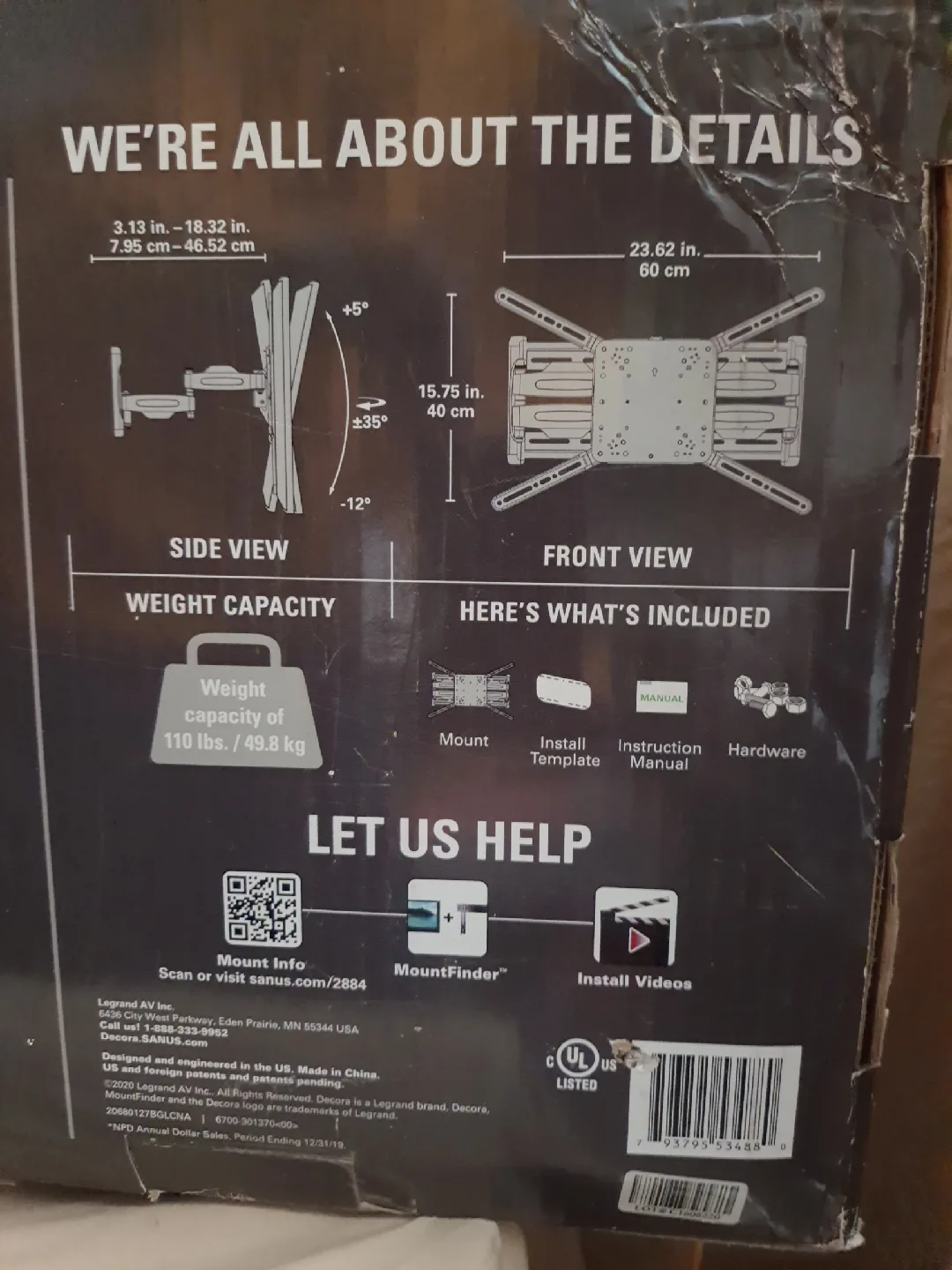 Sanus Full Motion TV Wall Mount 40-82 inch image indicator(3)