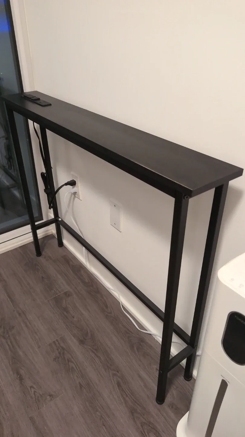 Black Console Table with USB Ports (39x6 inches) thumbnail