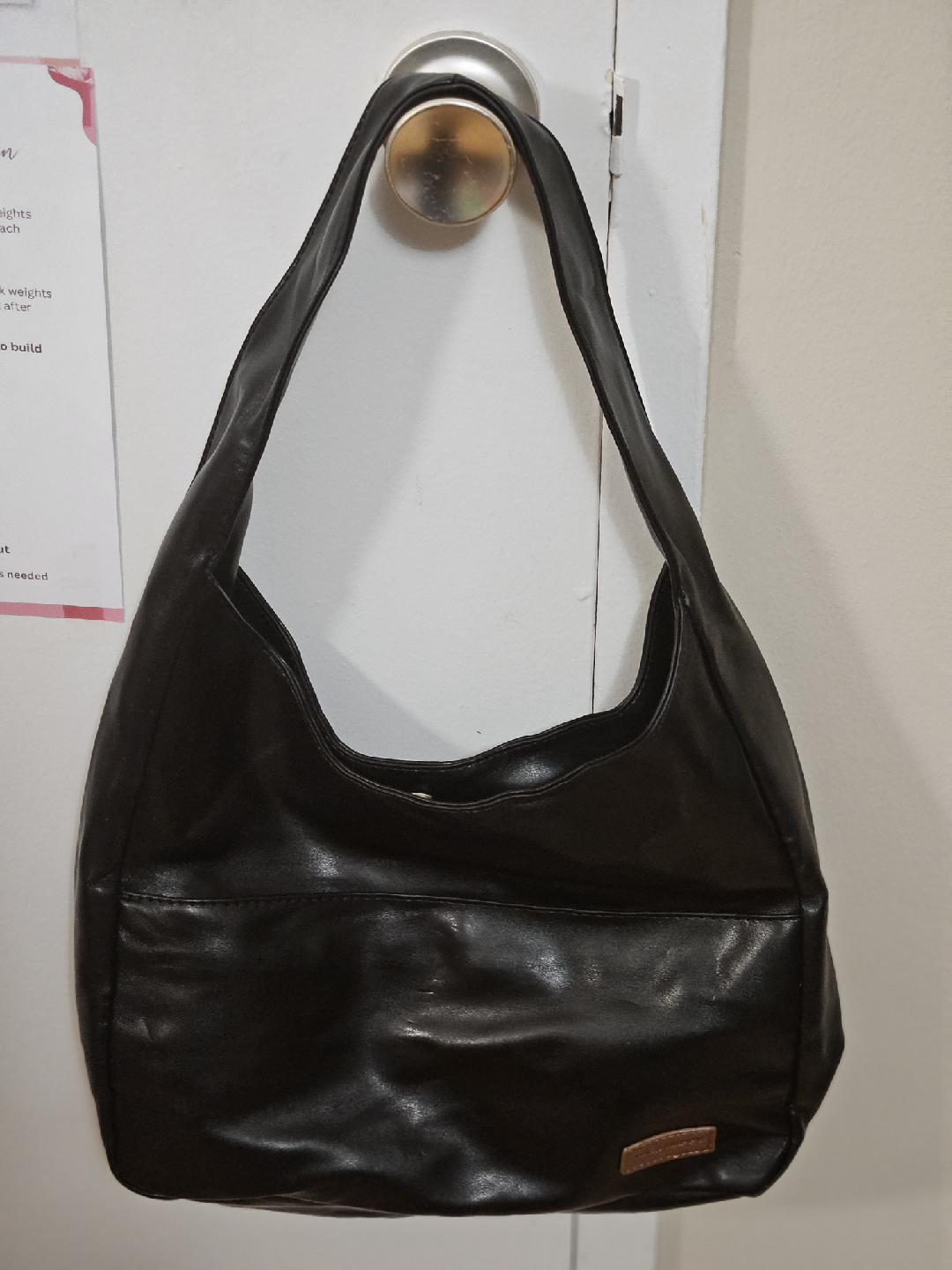 Black Leather Hobo Bag