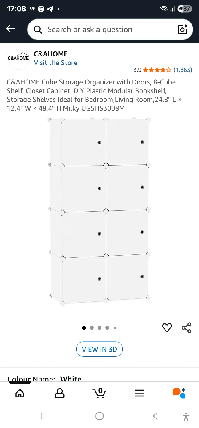 Moving sale! - C&AHOME 8-Cube Storage Organizer - White thumbnail