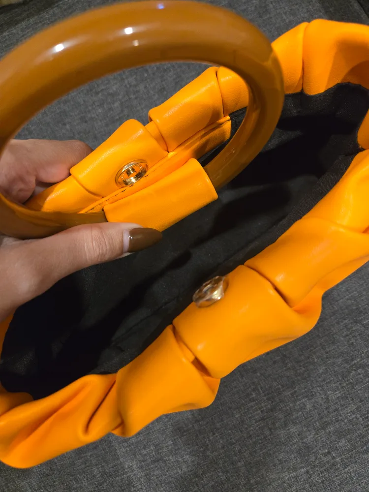Orange Ruched Handle Bag image indicator(2)