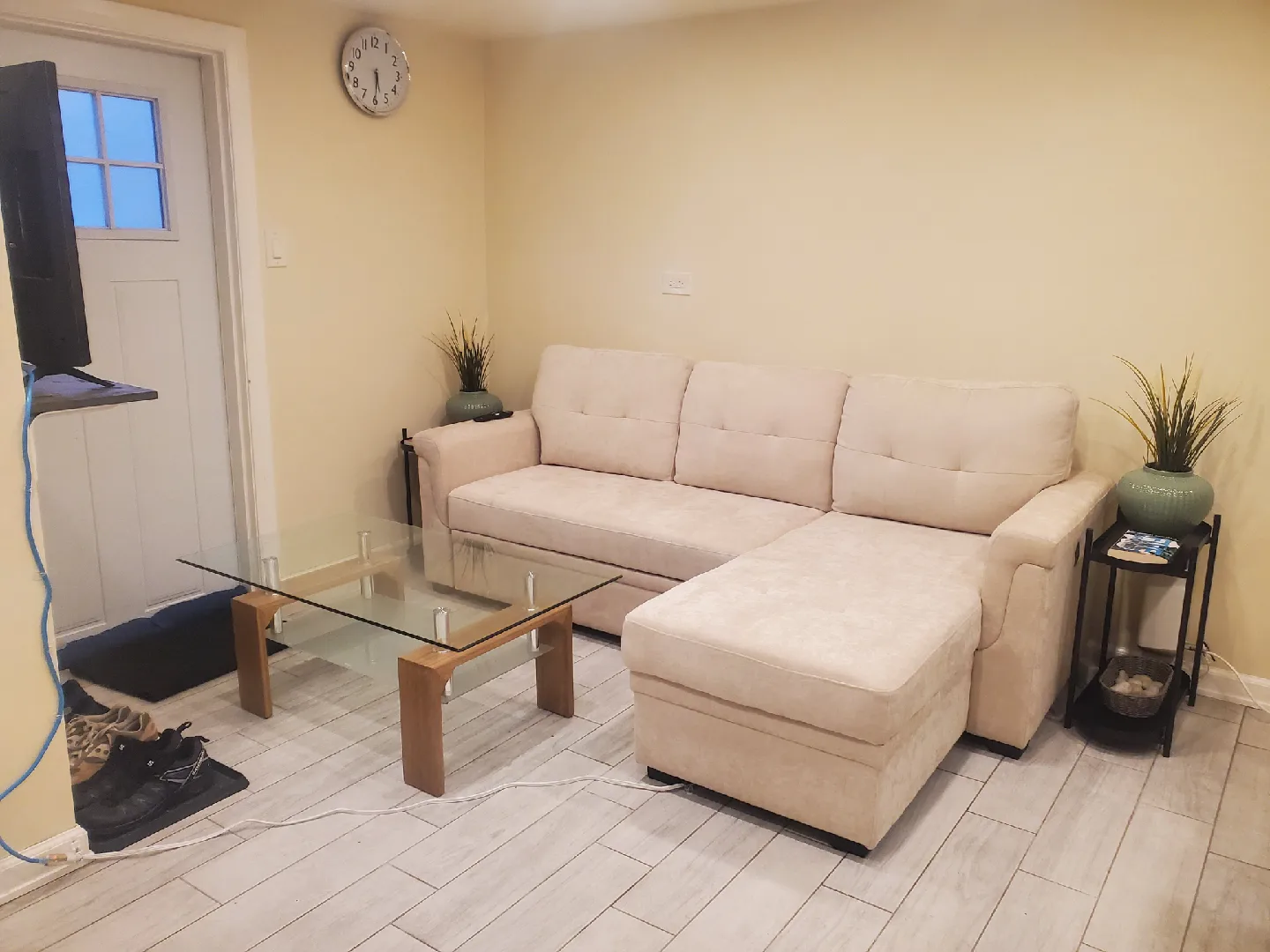 Glass Coffee Table with Wood Frame image indicator(3)