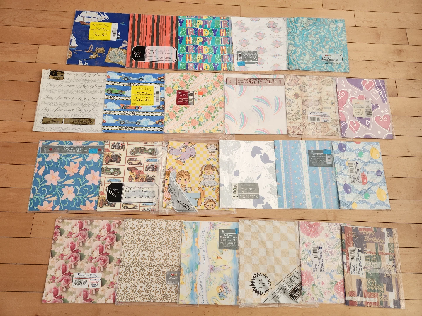 Large Lot of New Vintage Gift Wrapping Paper Sheets - photo 2