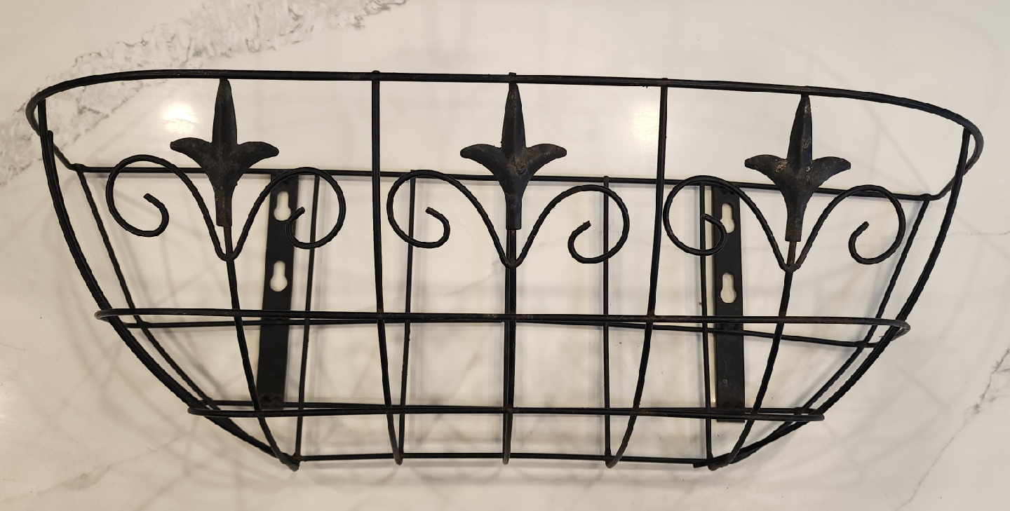 2 Vintage Outdoor Metal Wall Planter Baskets - photo 2