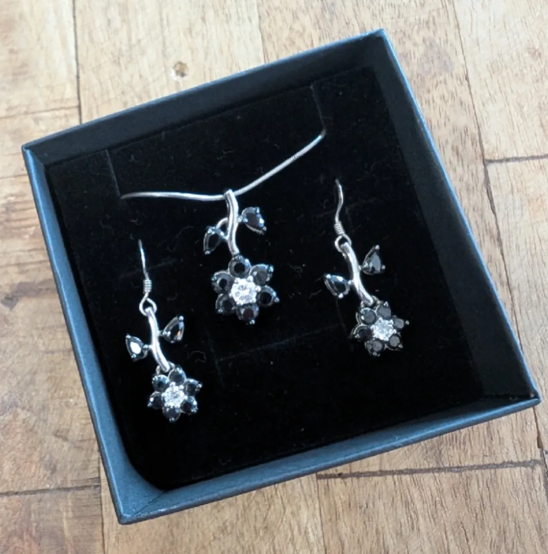 Sterling Silver Necklace & Earring Set image indicator(3)
