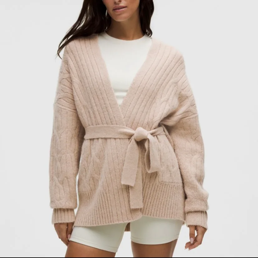 NWT Lululemon Alpaca-Blend Tie-Front Long Cardigan thumbnail