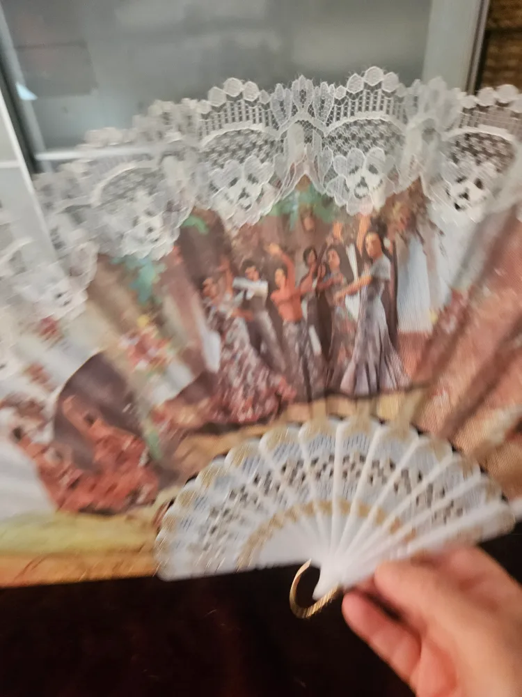 Matador VTG  Hand  folding  fan printed on silk? image indicator(4)
