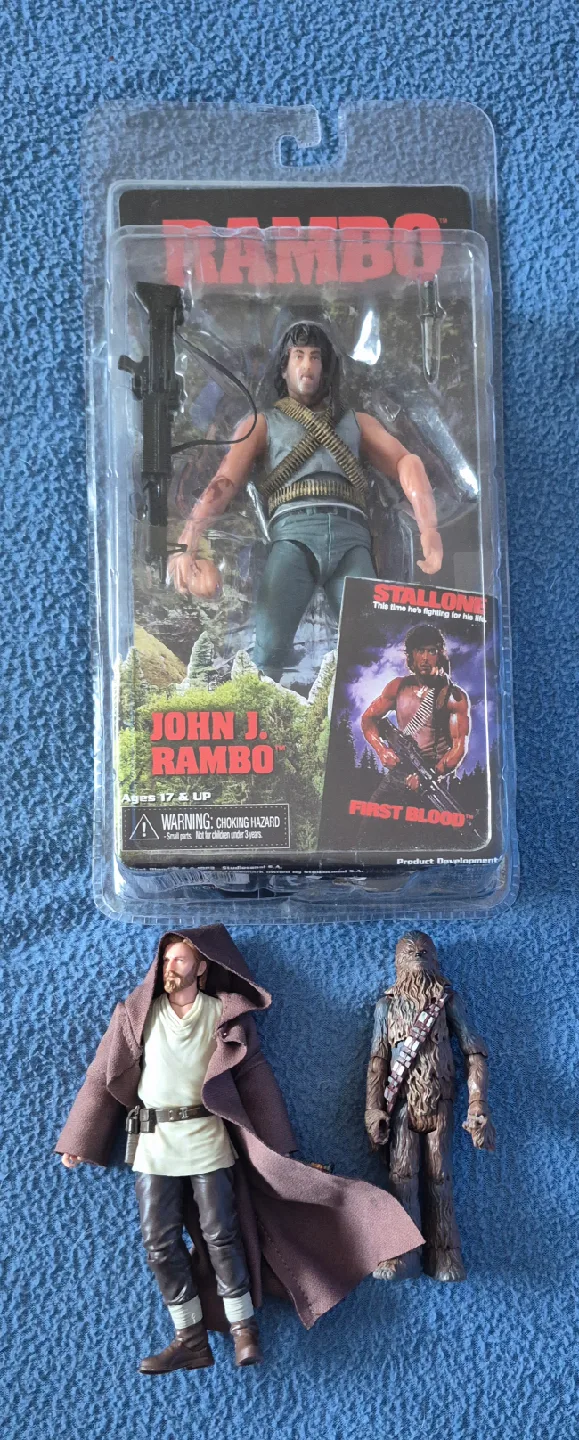 JOHN Rambo & Star war action figurines thumbnail