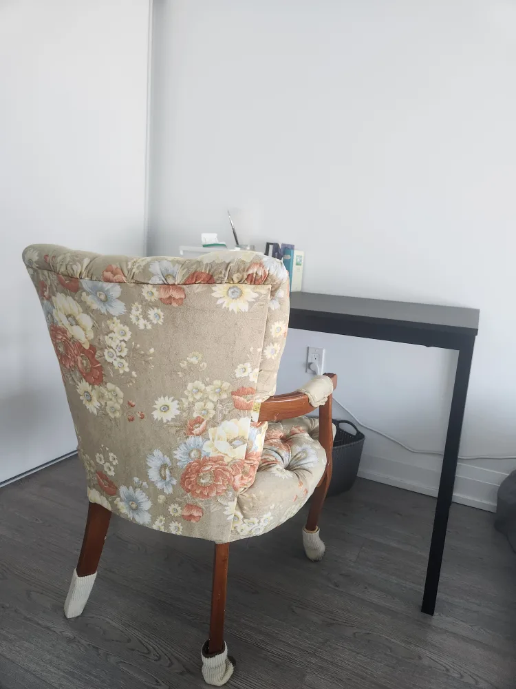 Floral Upholstered Armchair & Desk image indicator(3)