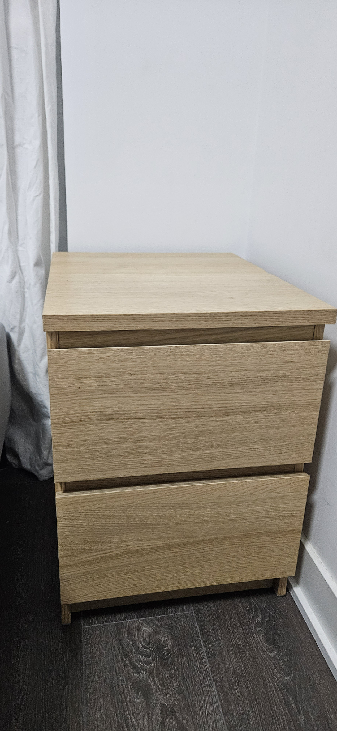 2-Drawer Nightstand - Light Brown - photo 2
