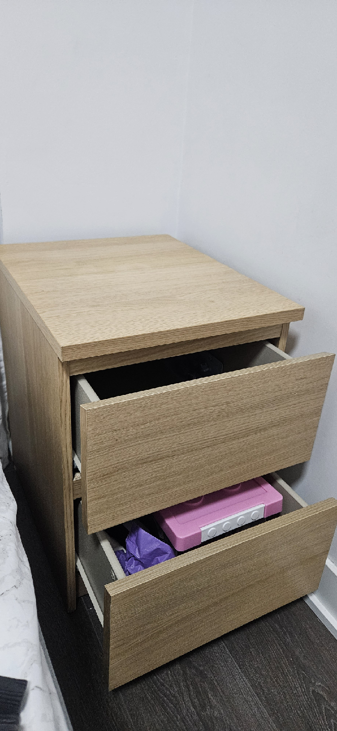 2-Drawer Nightstand - Light Brown - photo 3