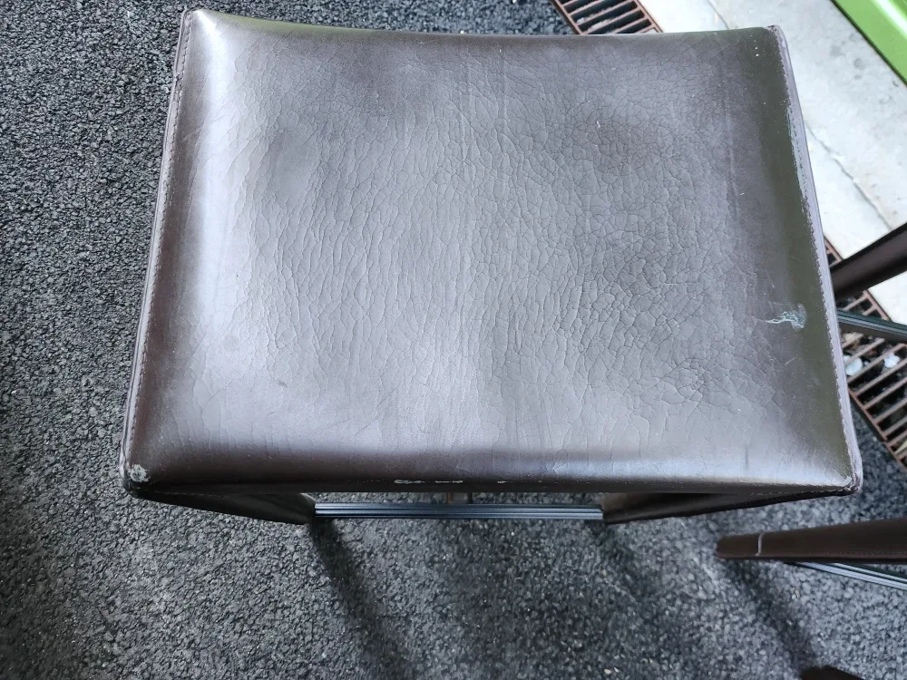 Set of 3 Brown Leather Bar Stools image indicator(2)