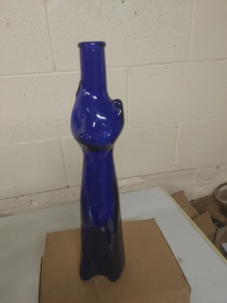 Blue Cat Shaped Glass Vase thumbnail