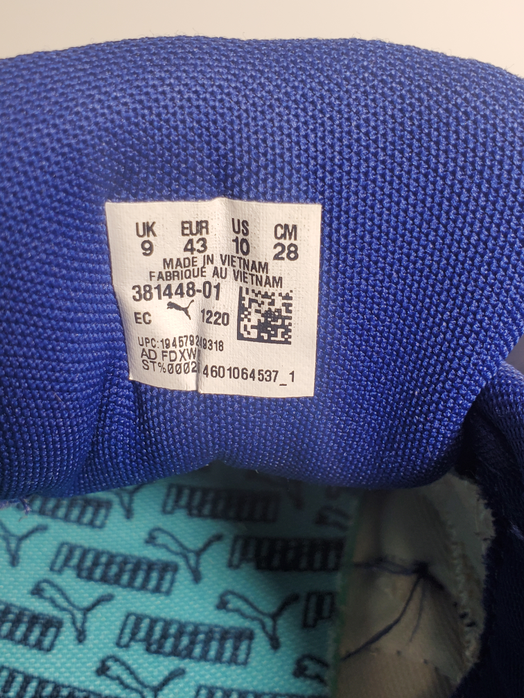 Men’s Puma Future Rider White Elektro Blue Peach Size 10 - photo 5