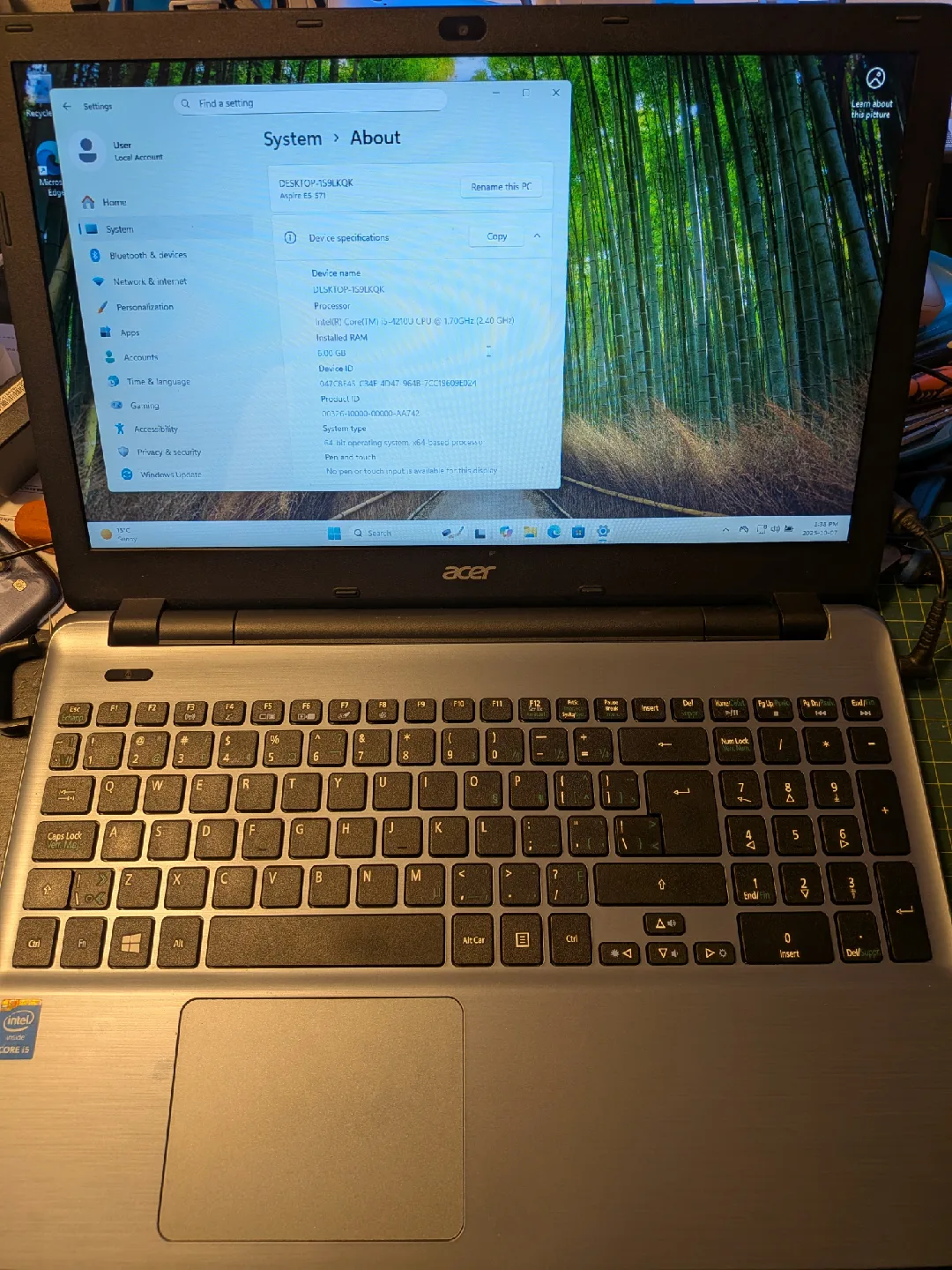 1TB Acer 15" Laptop Windows 11