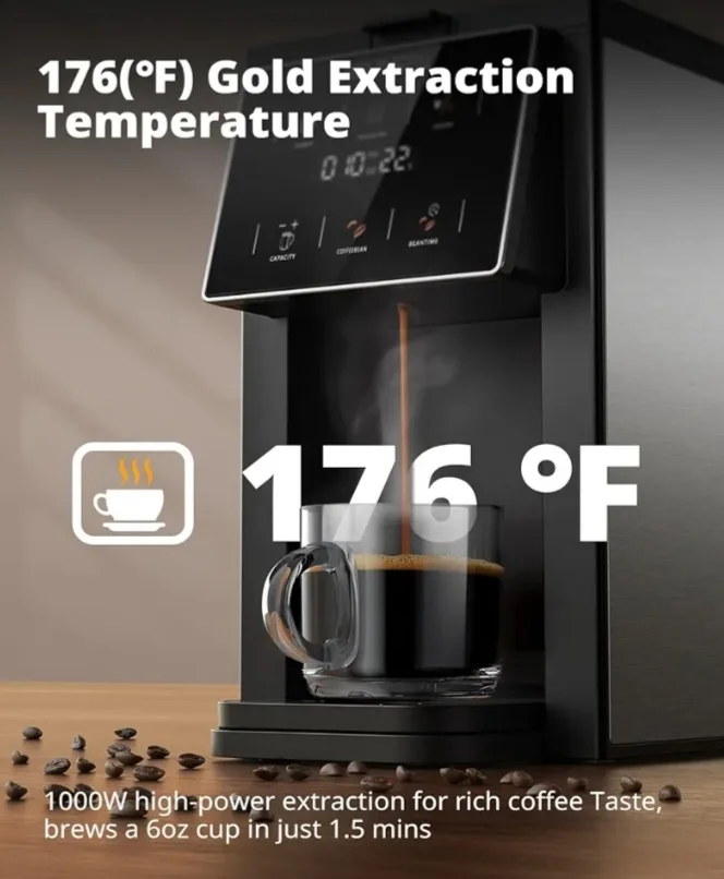 AIRMSEN Grind & Brew Coffee Maker with Grinder image indicator(4)