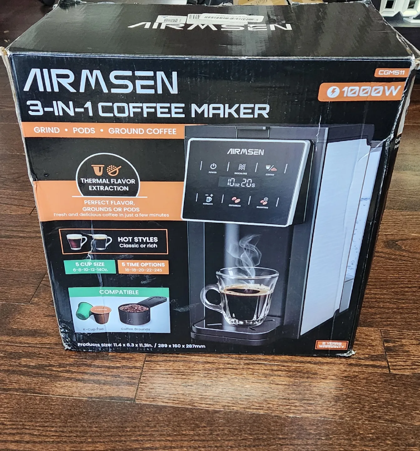 AIRMSEN Grind & Brew Coffee Maker with Grinder image indicator(6)