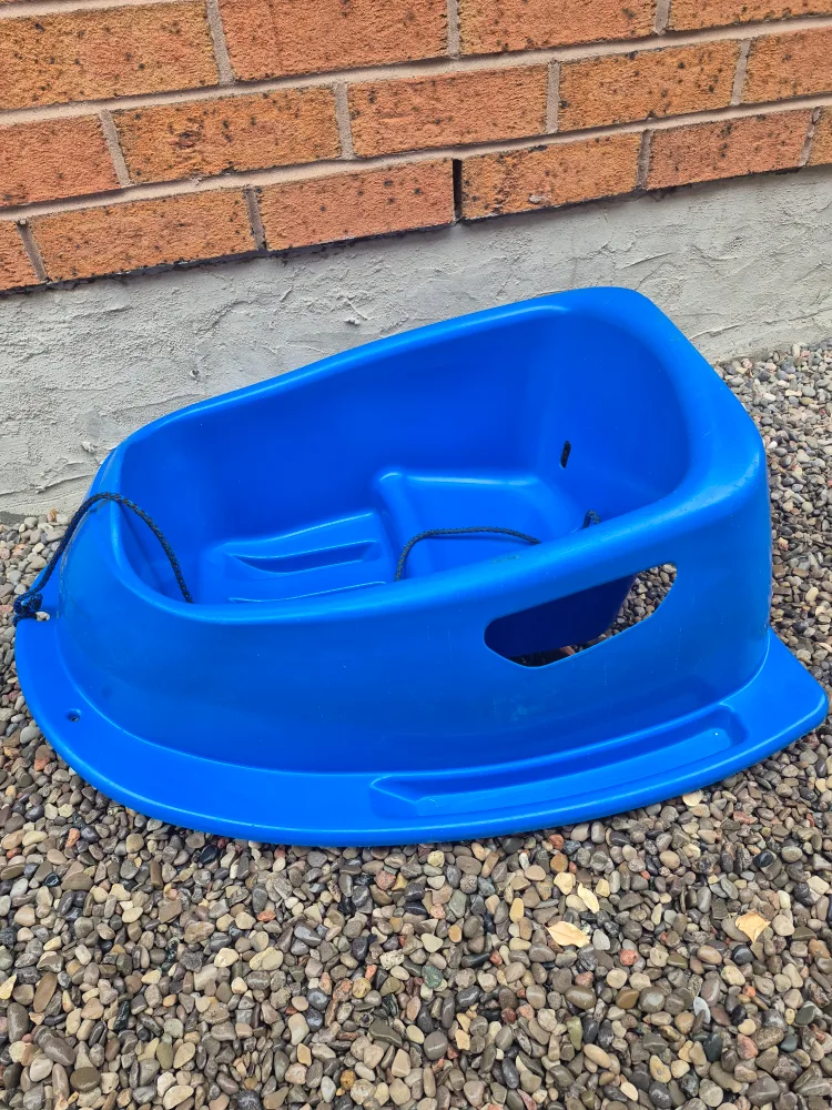 Blue Plastic Toddler Sled thumbnail