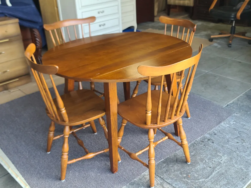 Wood Dining Table with 4 Chairs