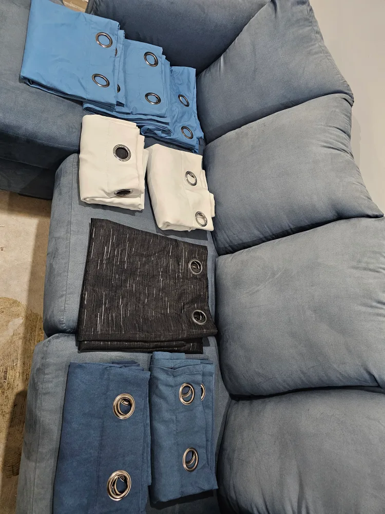 Curtains: Blue, White, Blackout thumbnail
