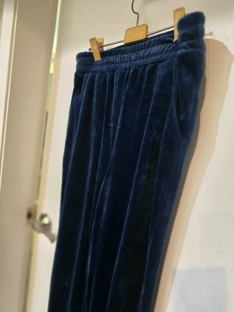 Revamped Blue Velvet Pants - Size L - photo 3