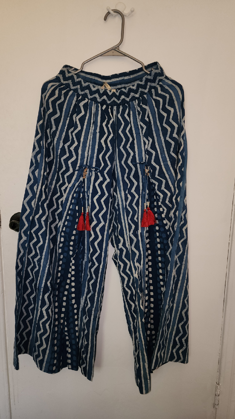 Blue & White Palazzo Pants