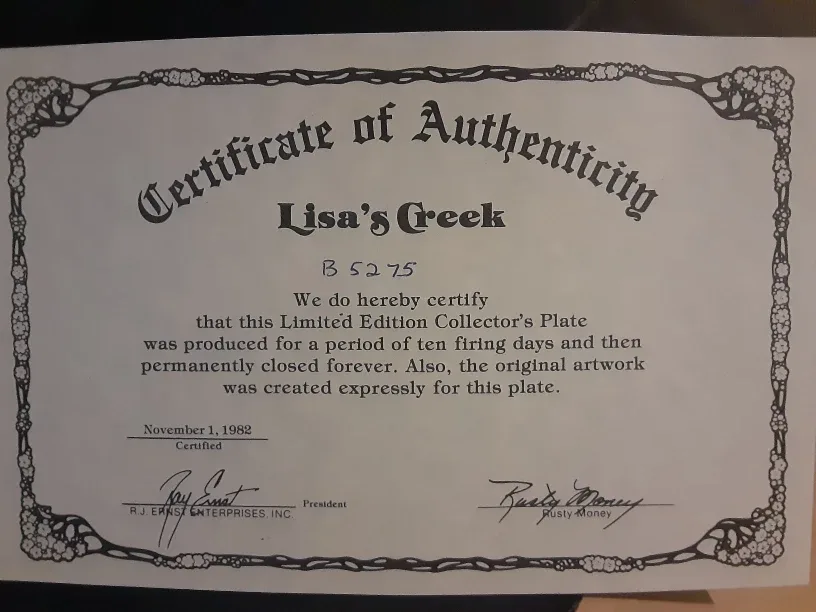Lisa's Creek Limited Edition Collector's Plate image indicator(3)