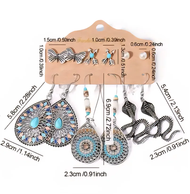 Bohemian Style Earring Set of 6 Pairs image indicator(2)