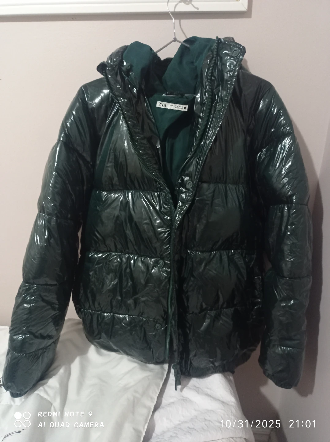 Zara Women's Puffer Jacket - Green