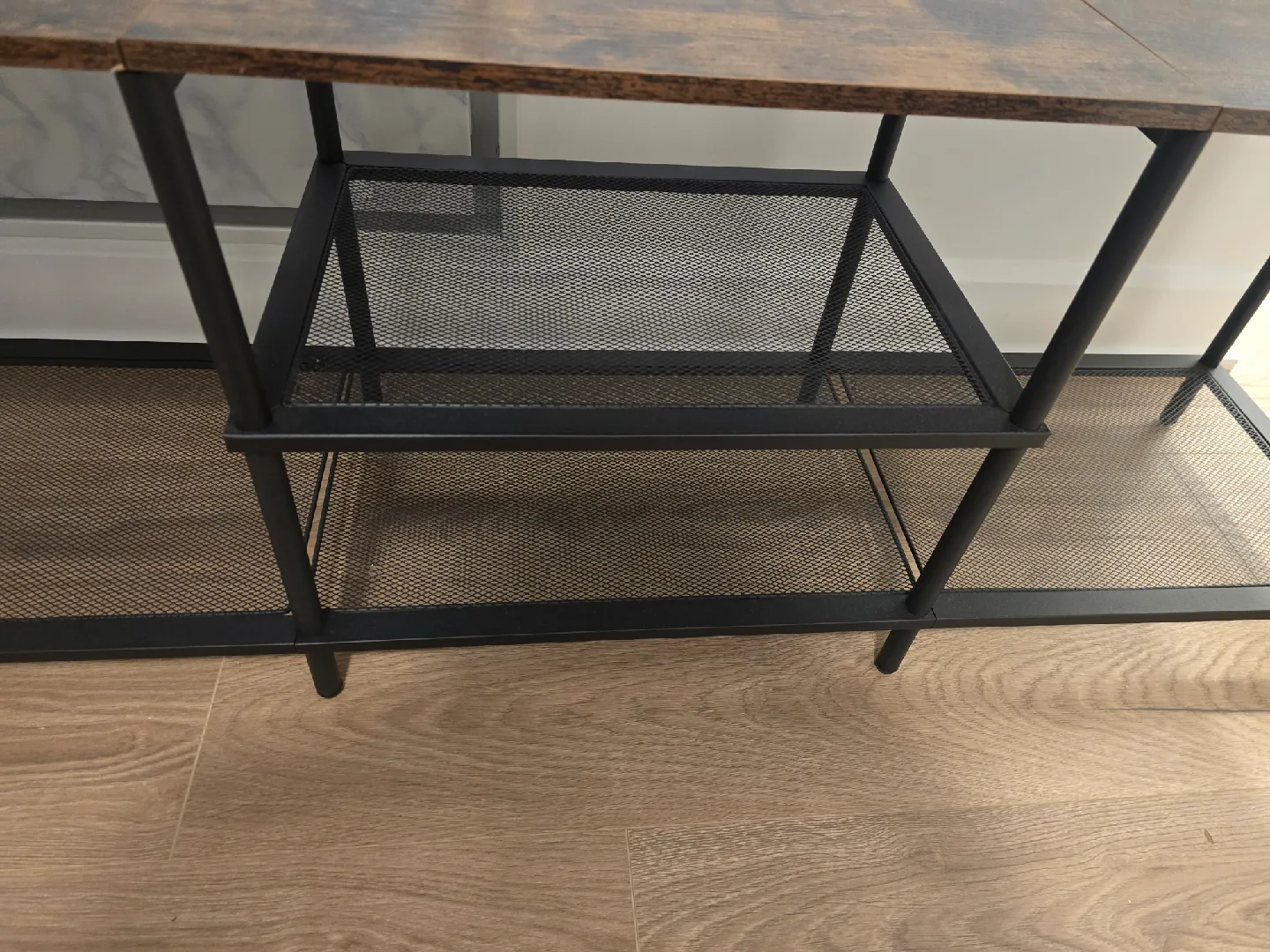 Rustic Brown TV Stand with Power Outlets image indicator(3)