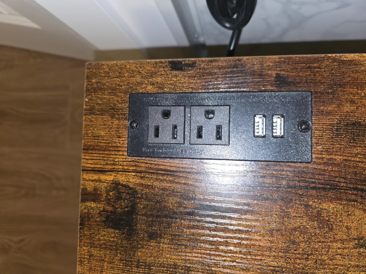 Rustic Brown TV Stand with Power Outlets image indicator(5)