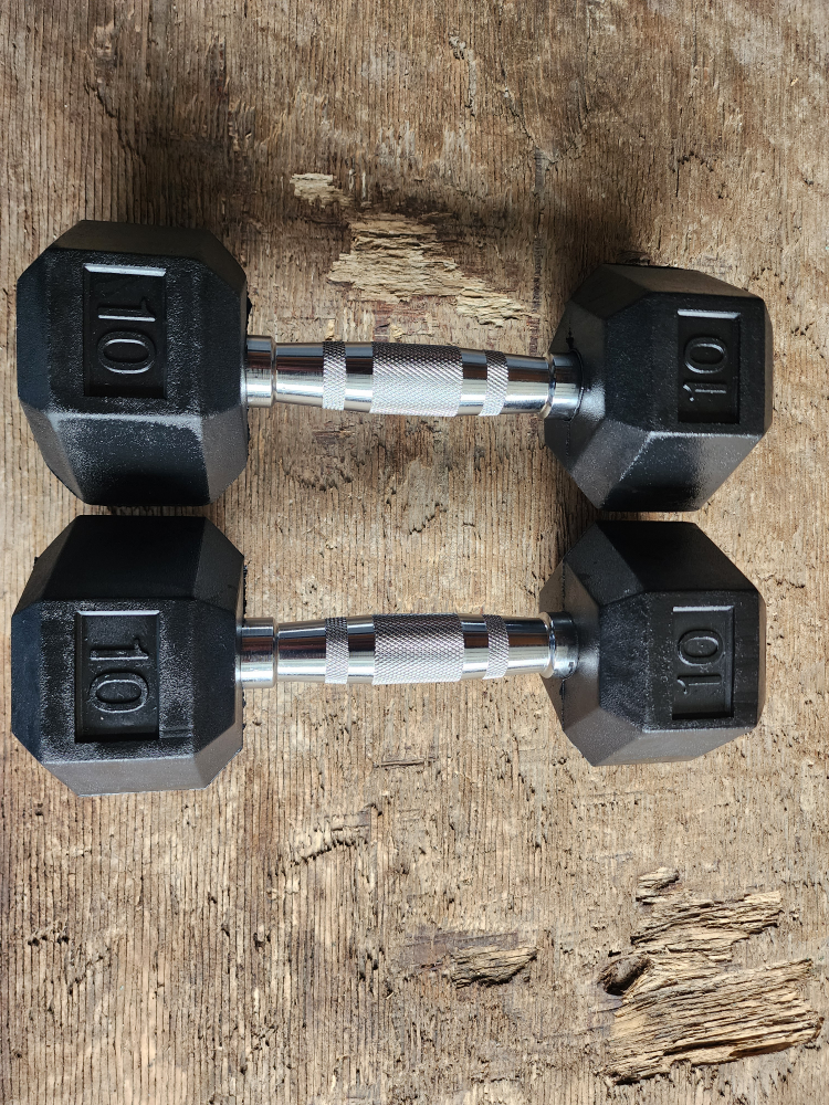 BRAND NEW !! HEX   DUMBBELL SET 10LBS TO 30LBS. FREE DELIVERY