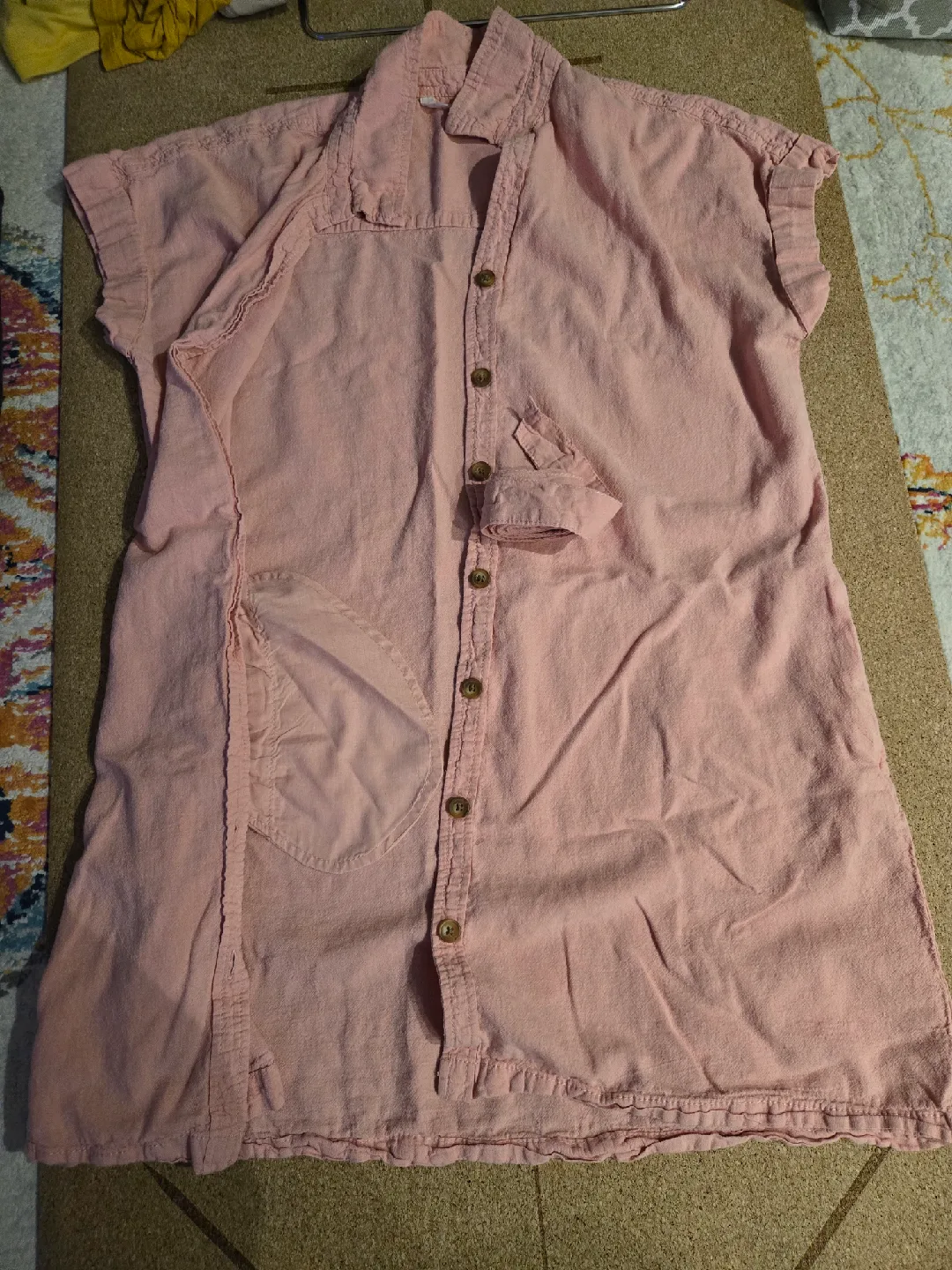 Pink Short Sleeve shirt dress image indicator(2)