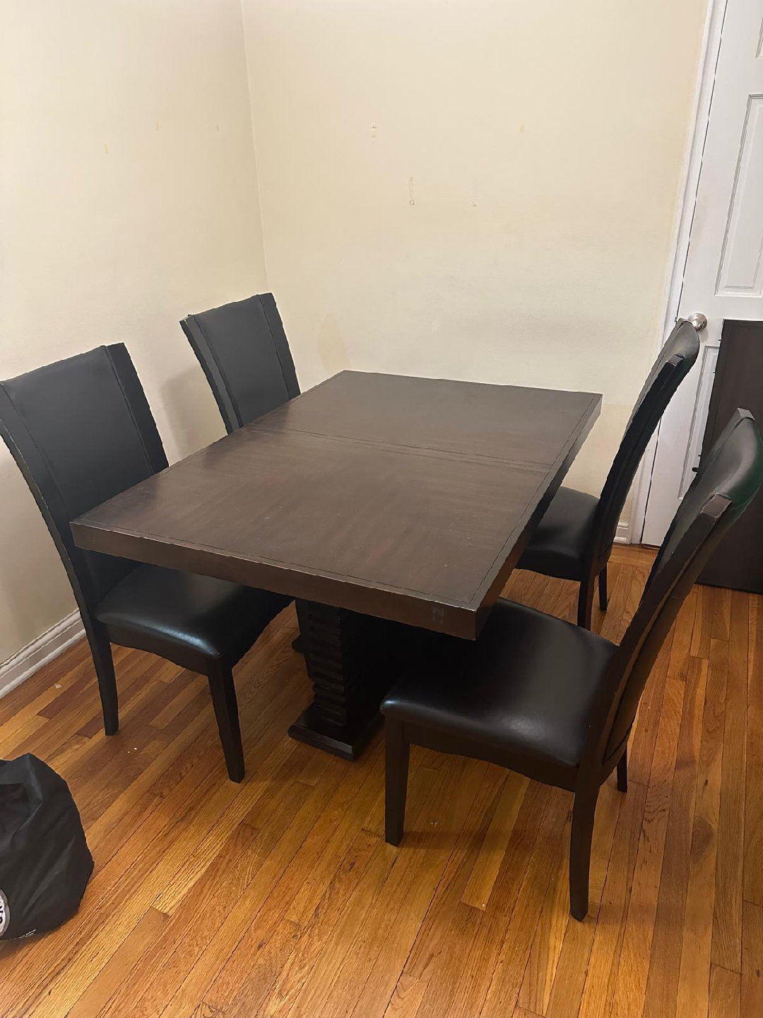 Dark Brown Dining Table with 4 Chairs