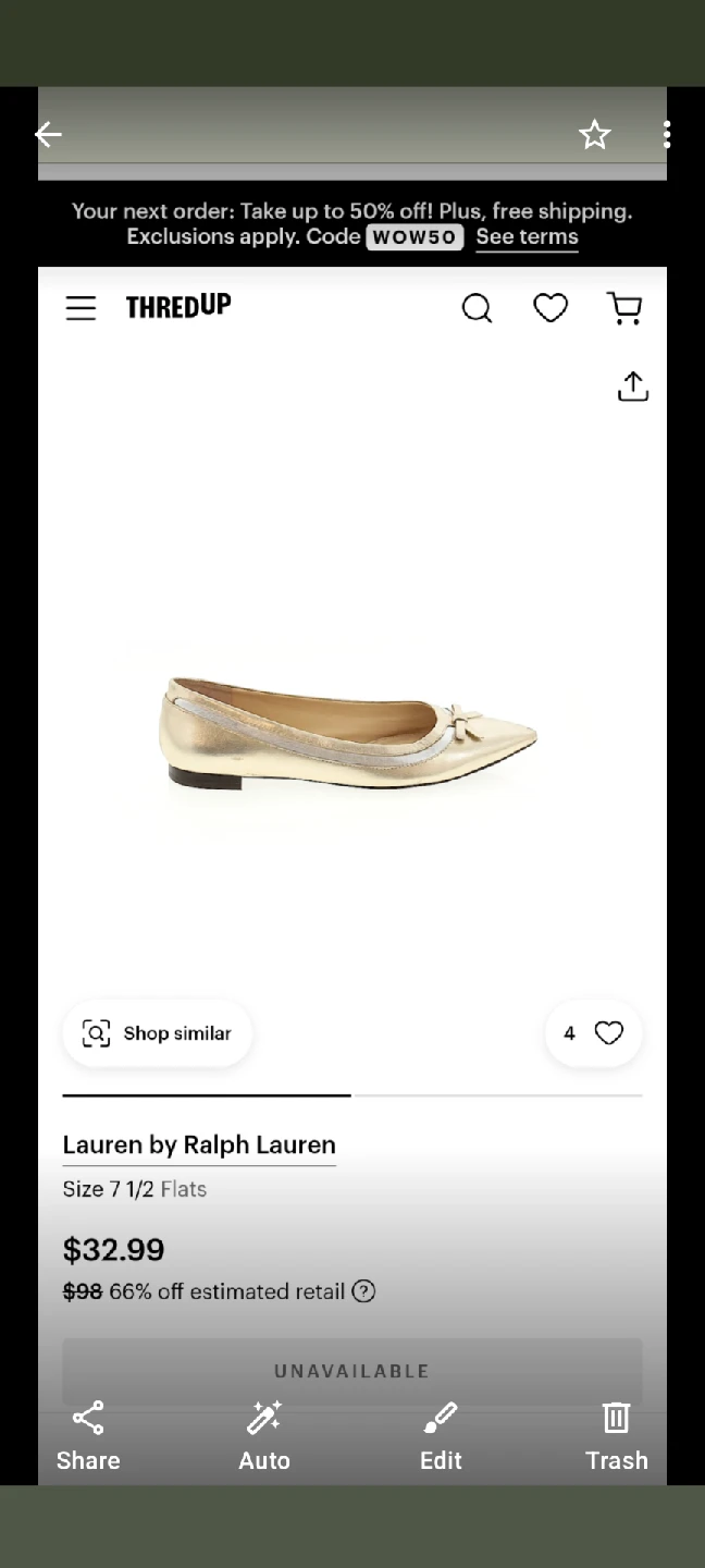 Ralph Lauren Gold Flats - photo 2